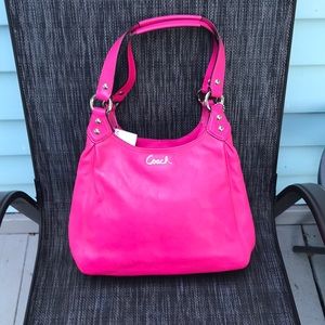 NWT. COACH Hot Pink Leather Hobo